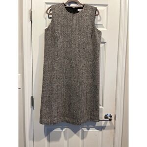 Isaac Mizrahi for Target Black White Wool Blend Tweed Sleeveless Shift Dress 16